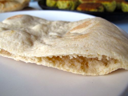 Homemade Pita Bread and Baked Falafel