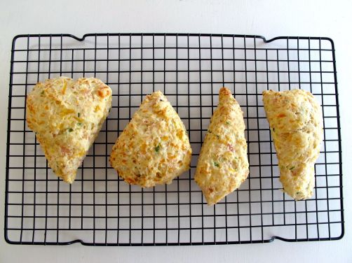 Peppered Turkey Scones with cheese and scallions