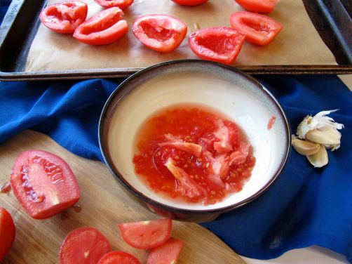 Making Roasted Tomato Gazpacho Soup